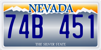 NV license plate 74B451
