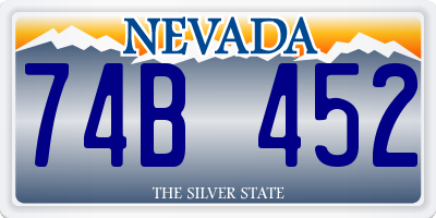 NV license plate 74B452