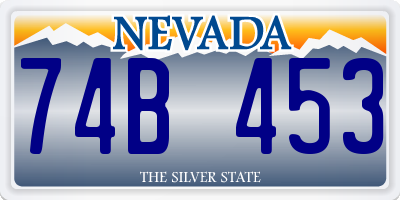 NV license plate 74B453