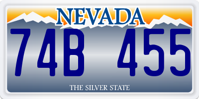 NV license plate 74B455