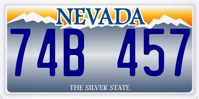NV license plate 74B457