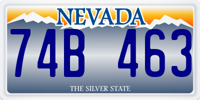 NV license plate 74B463