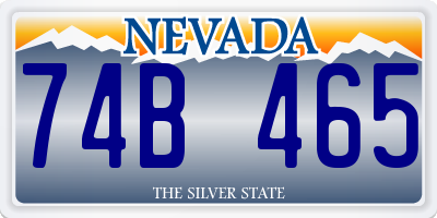 NV license plate 74B465