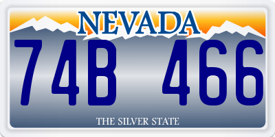 NV license plate 74B466
