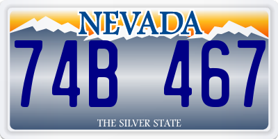 NV license plate 74B467