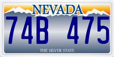 NV license plate 74B475