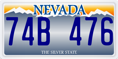 NV license plate 74B476