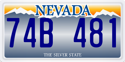 NV license plate 74B481