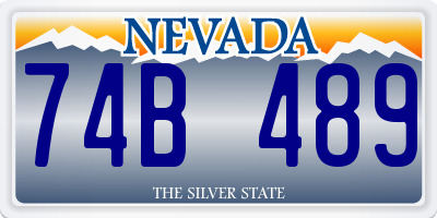 NV license plate 74B489