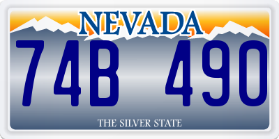 NV license plate 74B490
