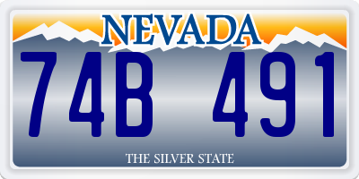 NV license plate 74B491