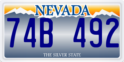 NV license plate 74B492