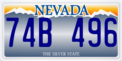NV license plate 74B496