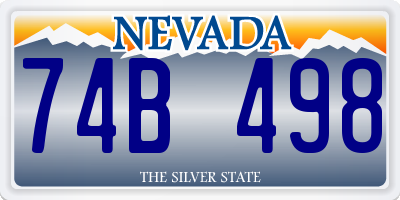 NV license plate 74B498