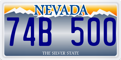 NV license plate 74B500