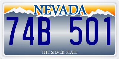 NV license plate 74B501