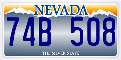 NV license plate 74B508