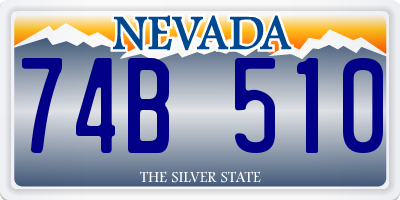 NV license plate 74B510