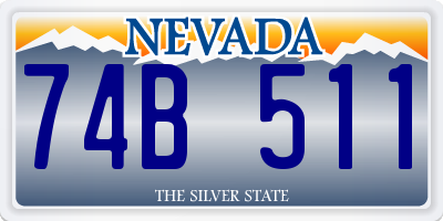 NV license plate 74B511