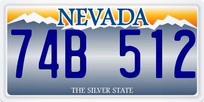 NV license plate 74B512