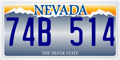 NV license plate 74B514