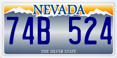 NV license plate 74B524