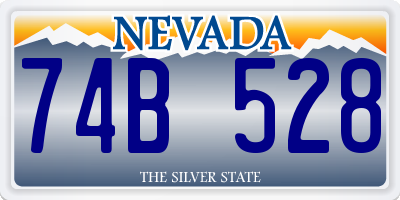 NV license plate 74B528