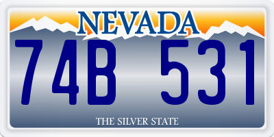 NV license plate 74B531