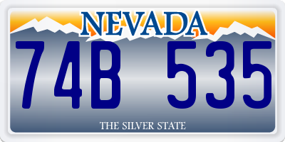 NV license plate 74B535