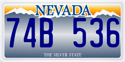 NV license plate 74B536