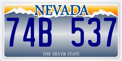 NV license plate 74B537