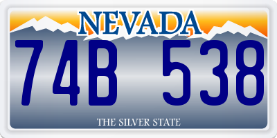 NV license plate 74B538