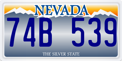 NV license plate 74B539