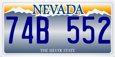 NV license plate 74B552