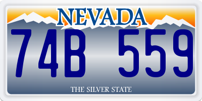 NV license plate 74B559