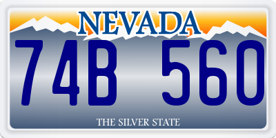 NV license plate 74B560