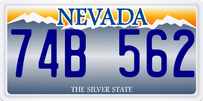 NV license plate 74B562