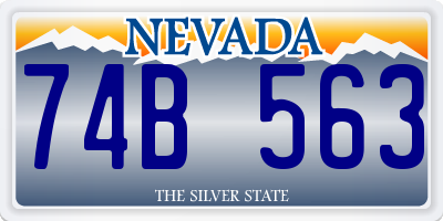 NV license plate 74B563