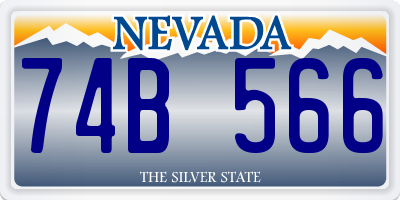 NV license plate 74B566