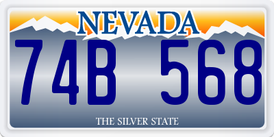 NV license plate 74B568