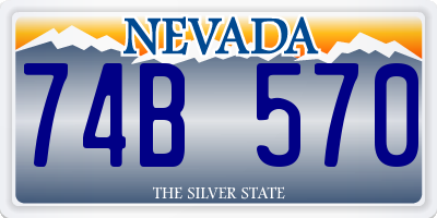 NV license plate 74B570