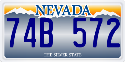 NV license plate 74B572