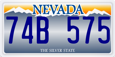 NV license plate 74B575