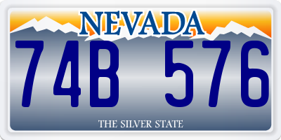 NV license plate 74B576