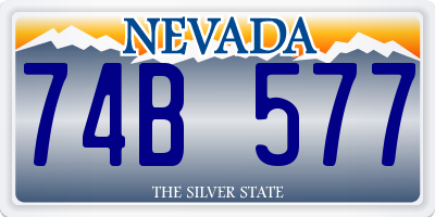 NV license plate 74B577