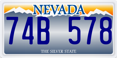 NV license plate 74B578