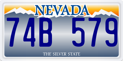 NV license plate 74B579
