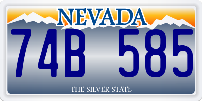 NV license plate 74B585
