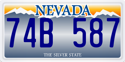 NV license plate 74B587
