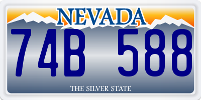 NV license plate 74B588